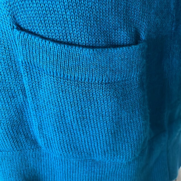 Fossil sweater crop cardigan buttons 3/4 sleeve teal cotton women’s size S - Picture 3 of 15